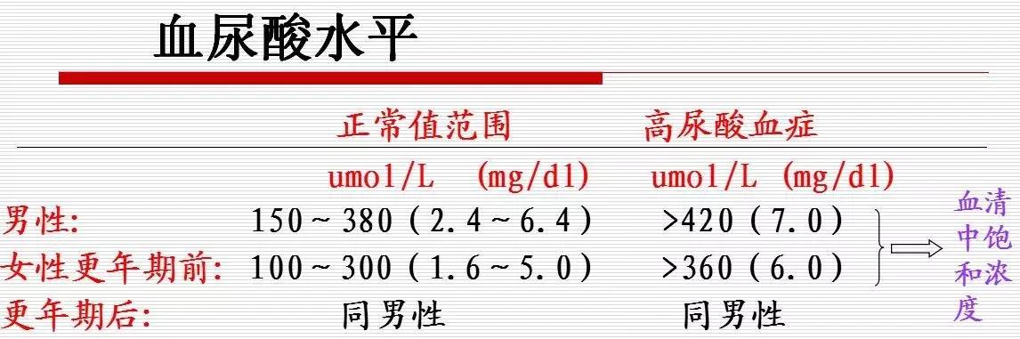 尿酸多少为正常图片