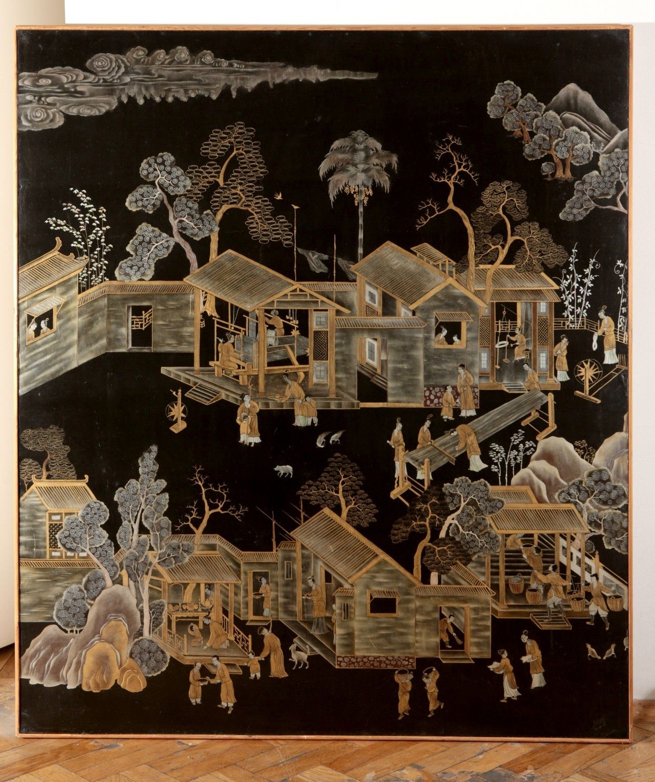 西中式大堂漆画丝绸制造的重建模型 卢比莫夫·列昂尼德·亚历山