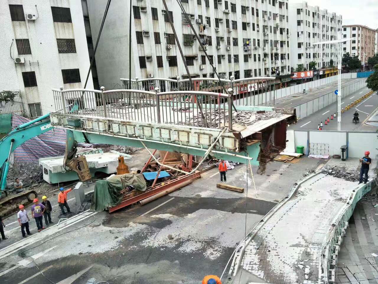 吴家山高架桥拆除图片