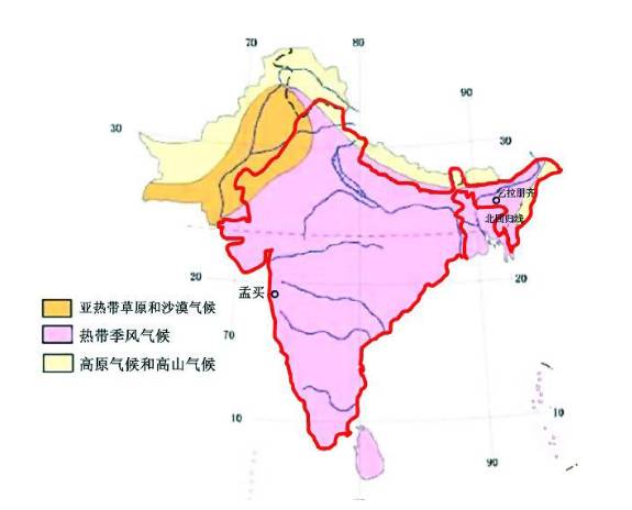 印度的气候分布图片