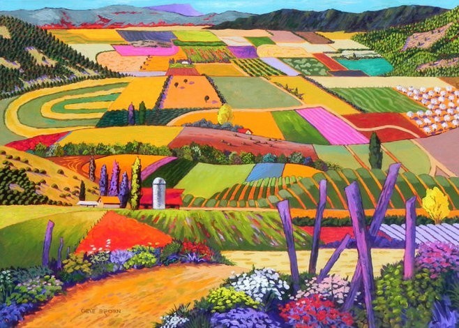 艺术家基因布朗笔下的田园风光用色彩诠释对生活的热爱