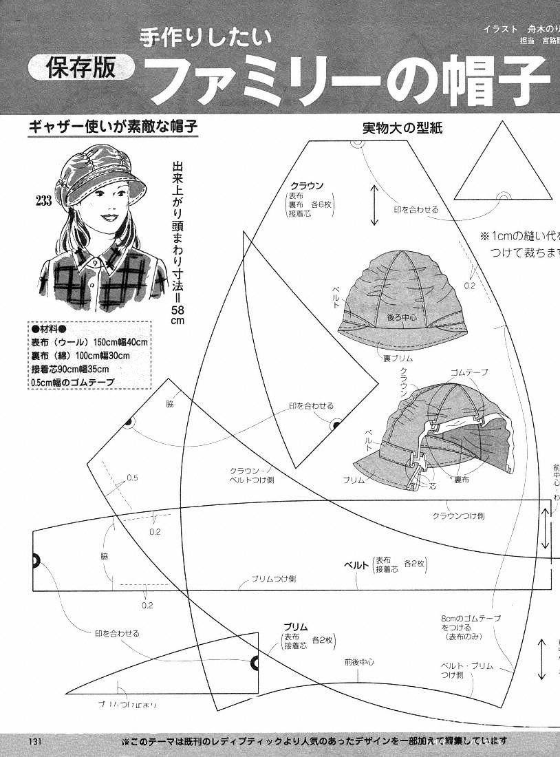 配饰纸样日本最火的20款帽子纸样分析