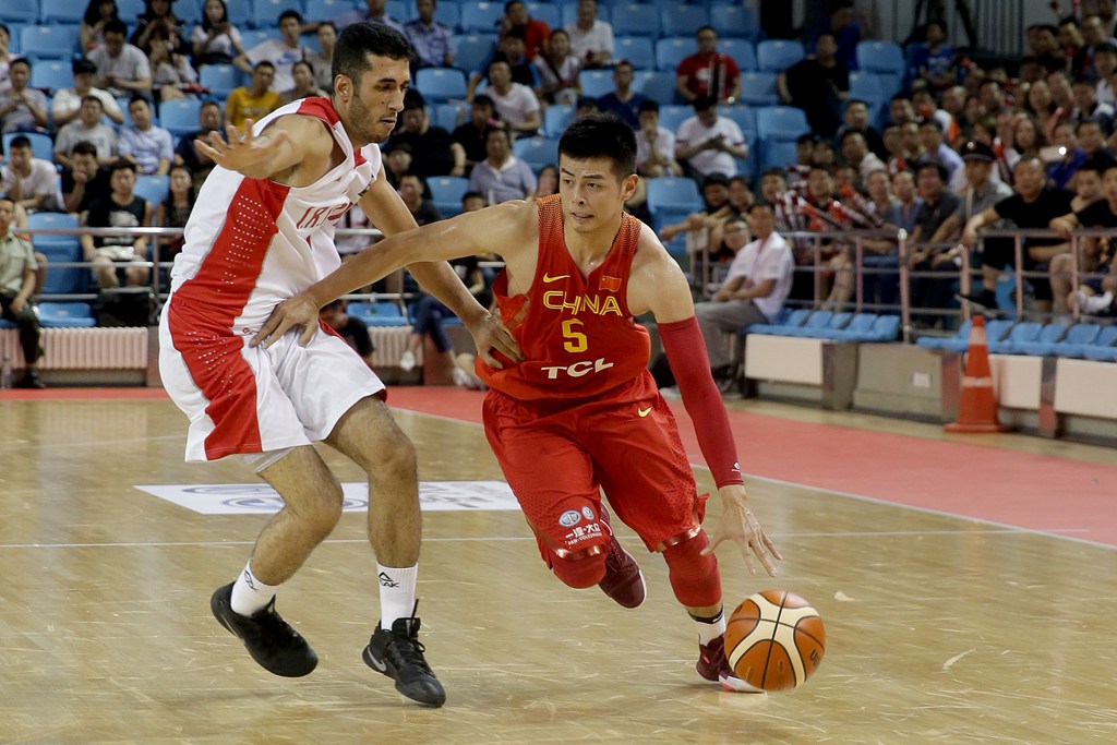 2017中伊男篮对抗赛第二场在吉林长春进行,中国男篮红队对阵伊朗男篮