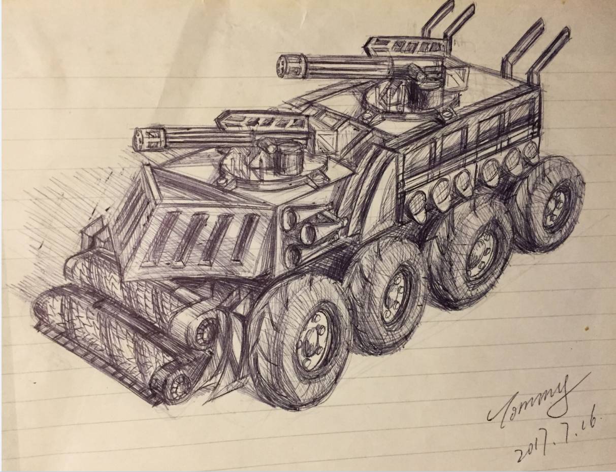 纸上谈兵器画装甲车图片