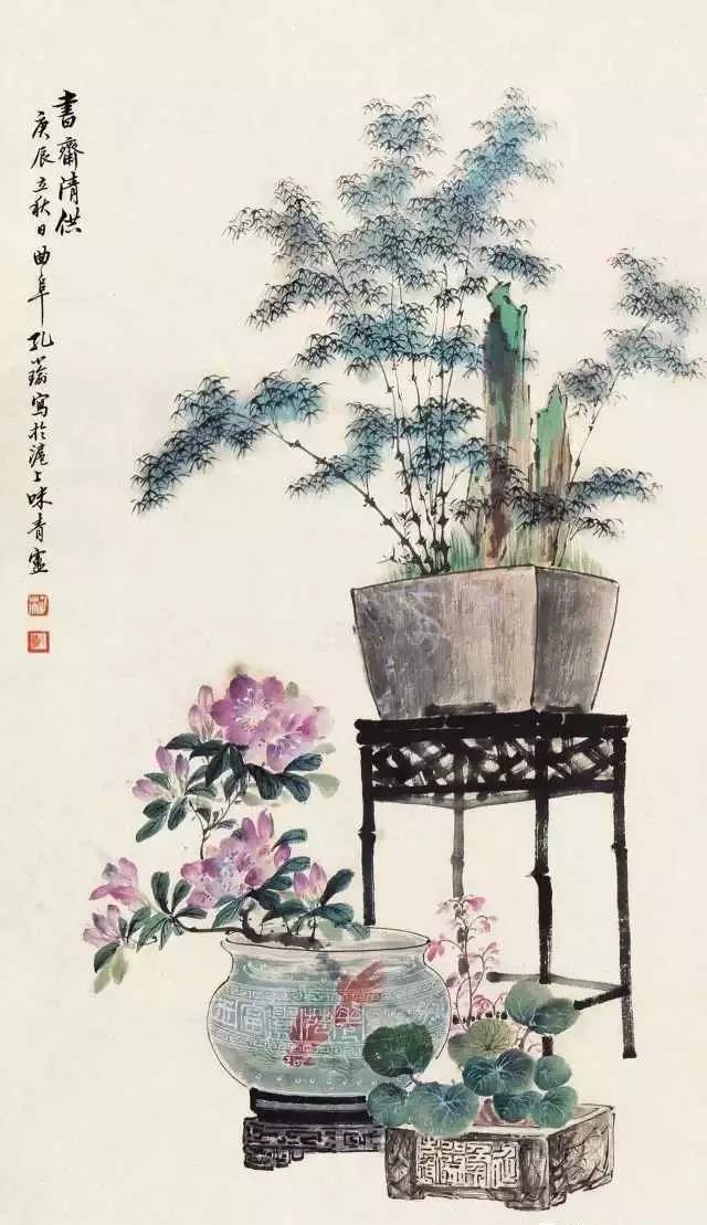 国画盆景的画法图片