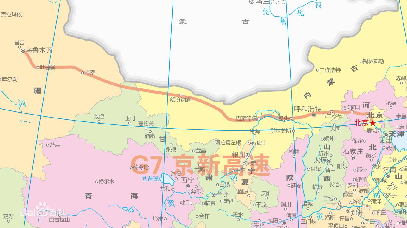 g7京新高速公路地图图片