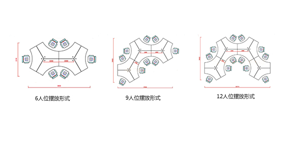 异形办公桌平面图图片