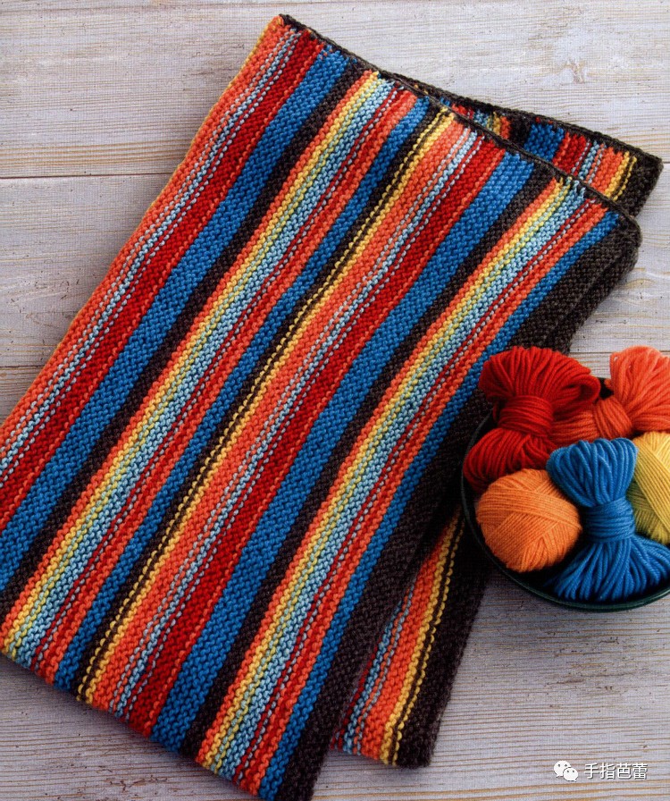 手工编织旧毛线织毯子图片