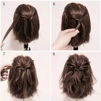 step 7:用与左部分同样的编发方法,开始右部分头发的编发