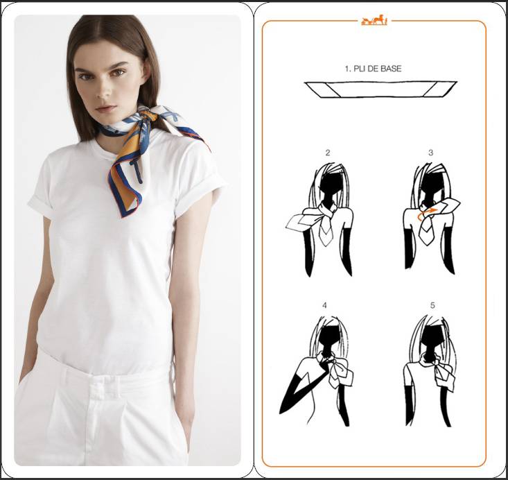 空姐平结丝巾的系法图片