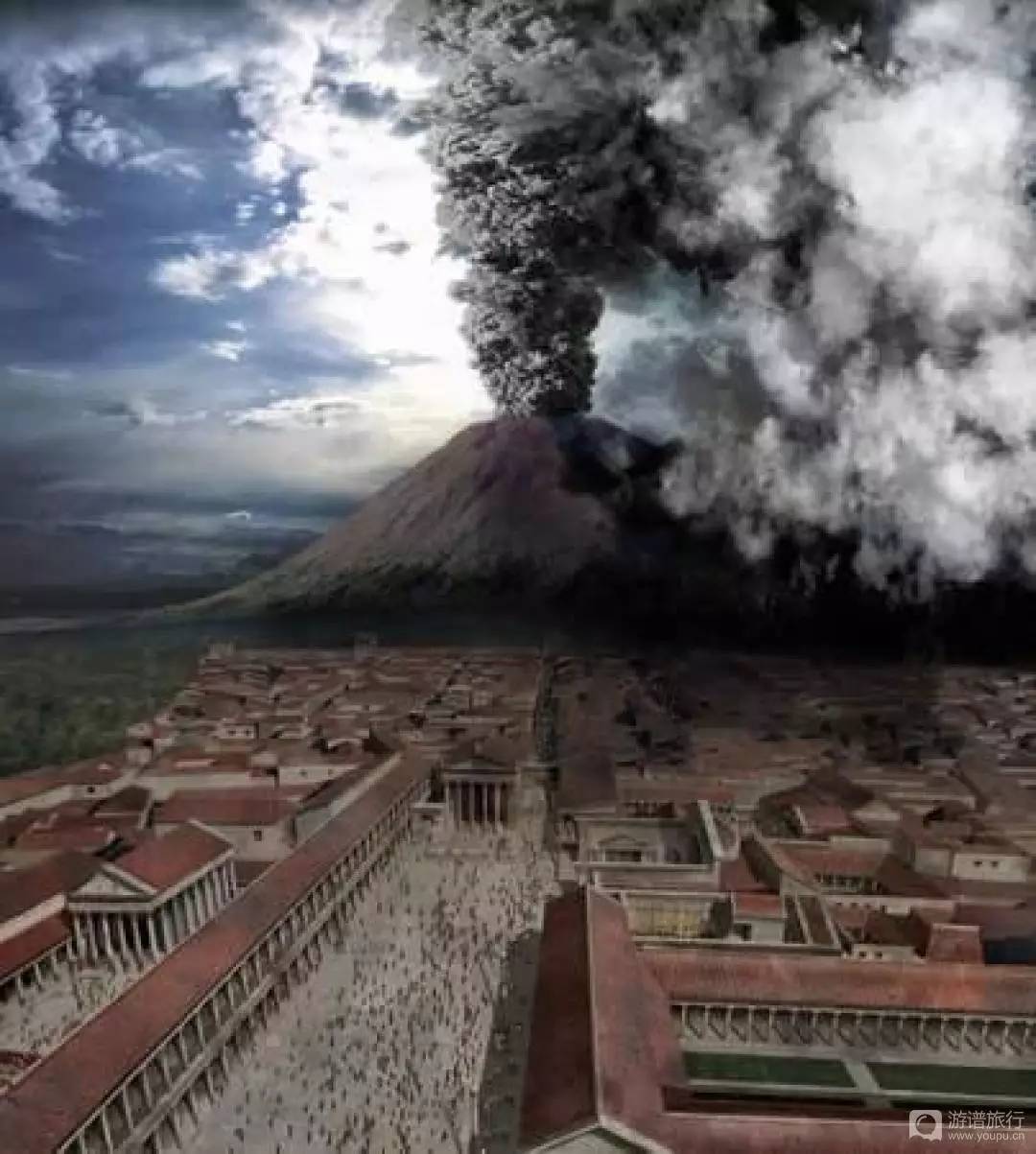 在24小时内,庞贝城和城里至少5000居民在维苏威火山的怒吼中从大地上