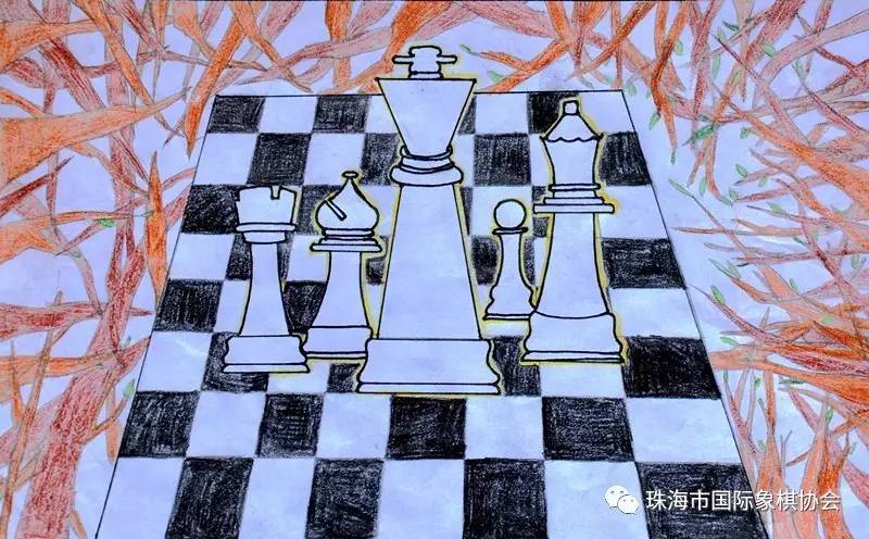 国际象棋主题绘画图片