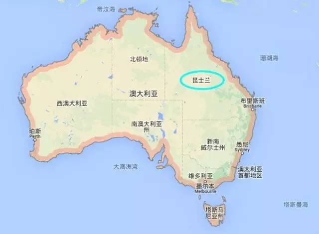 昆士兰地图位置图片