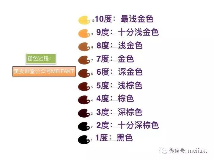 头发褪色1-10度分辨图图片