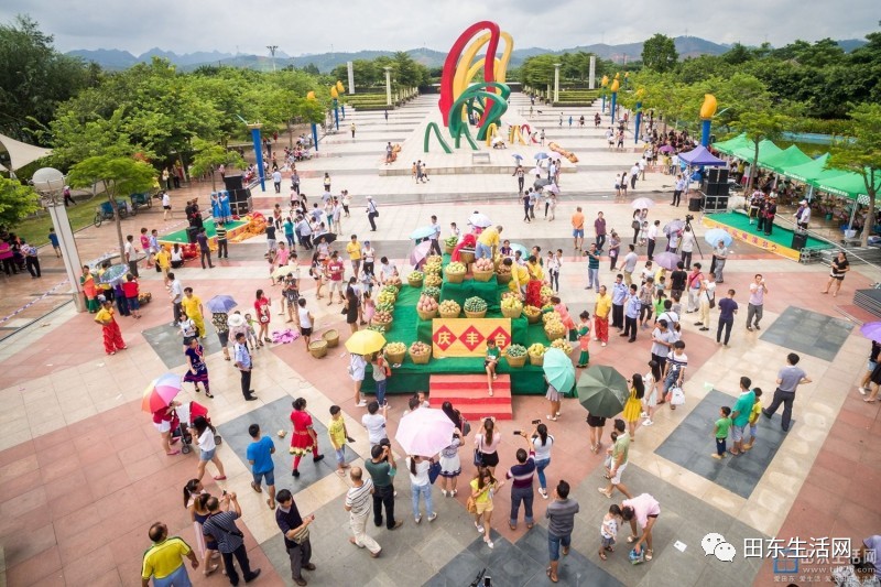 5 游览田东夜景 如果晚上在田东留宿,大家可以在县城里逛逛,广场和