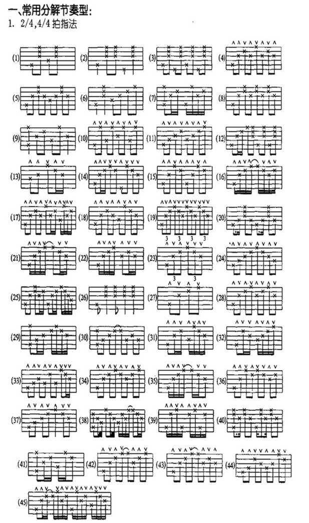 吉他44拍节奏型图片