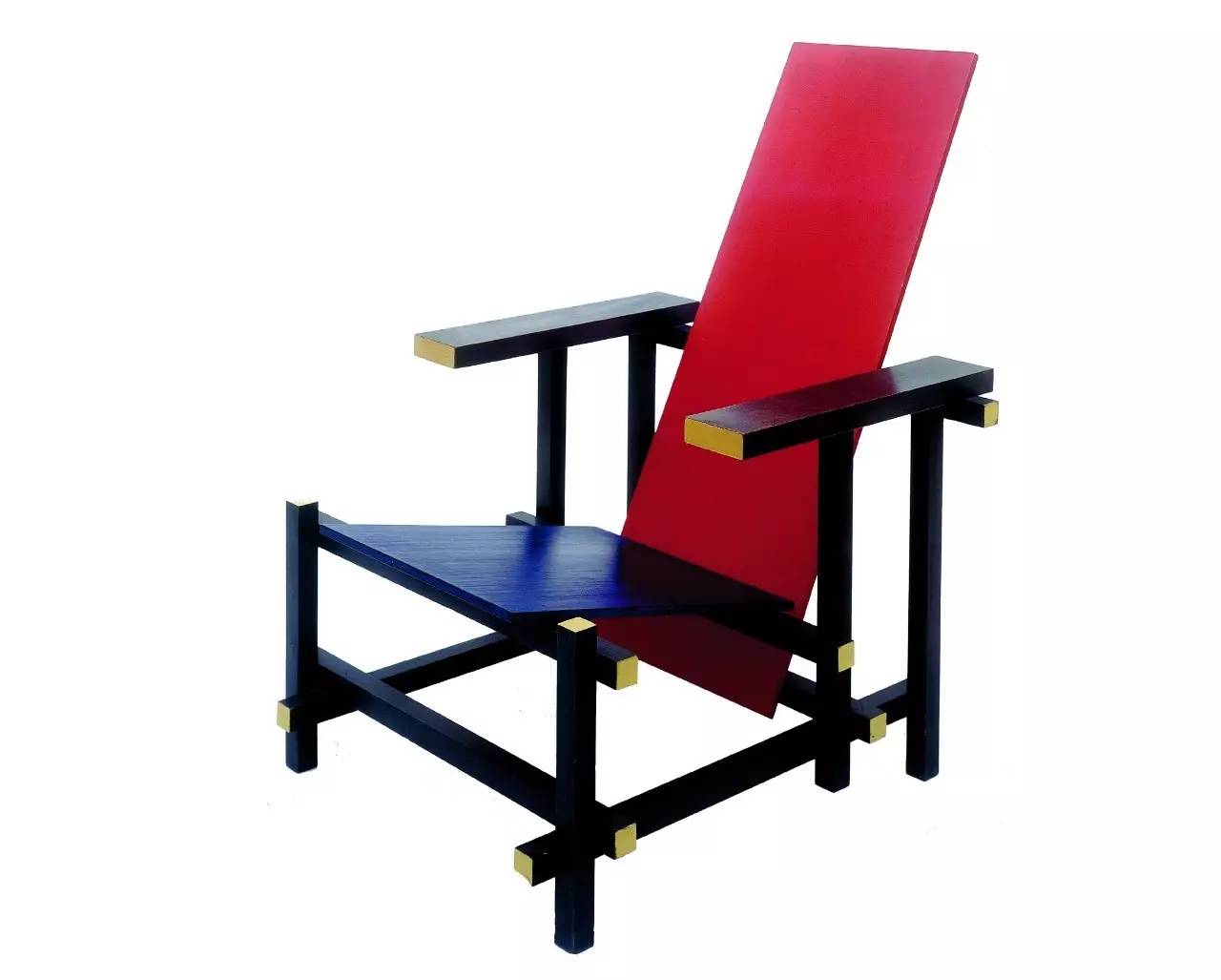 一定要记住这三件作品:蒙德里安的画作《红黄蓝》,里特维尔德的红蓝椅