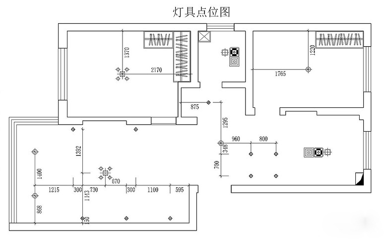 確認好哪哪要裝插座,燈又裝哪,開關在哪設等等,最後畫出燈具點位圖