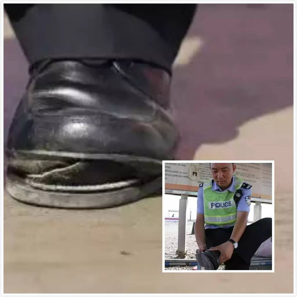也难怪新疆高速交警在路上执勤的时候,连皮鞋都被烫开胶了!