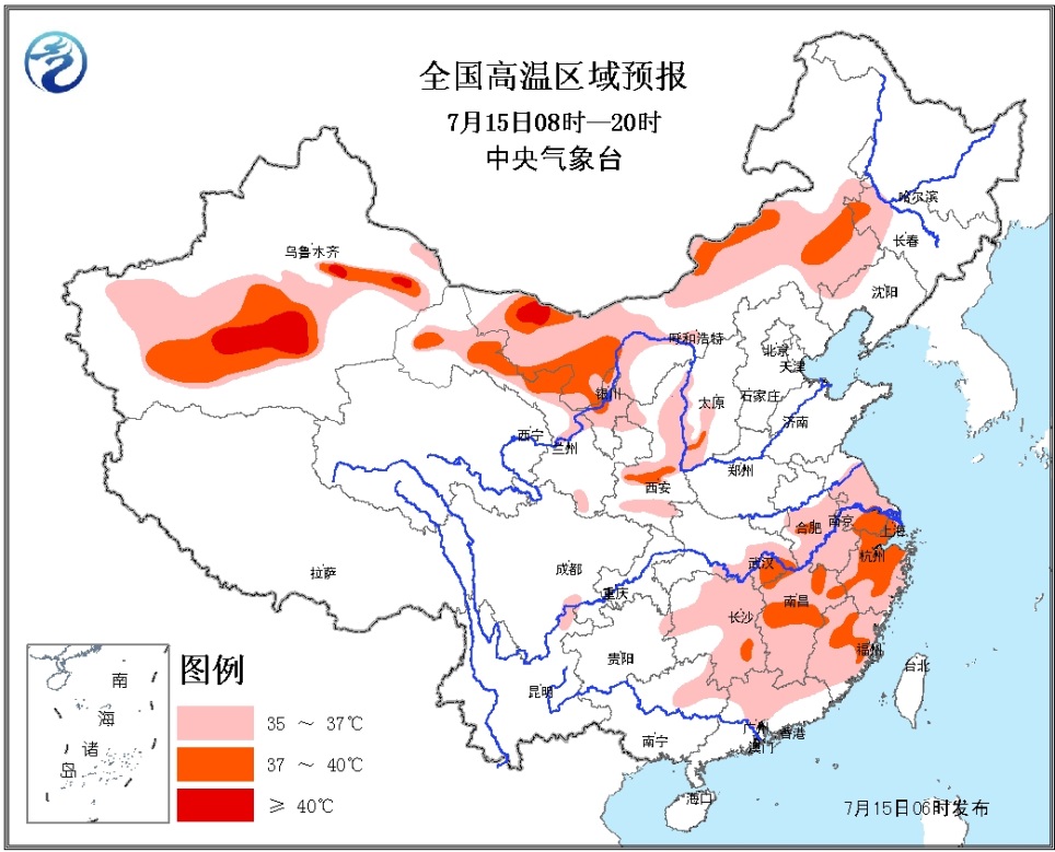 【天气预报】 未来三天全国天气预报07月15日