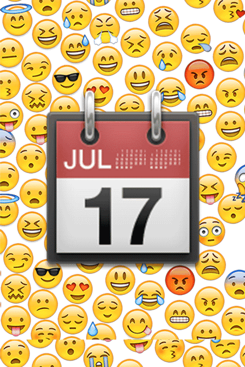 在对话框输入 日历,ios 系统中自带的日历 emoji 上的日期正是7月17