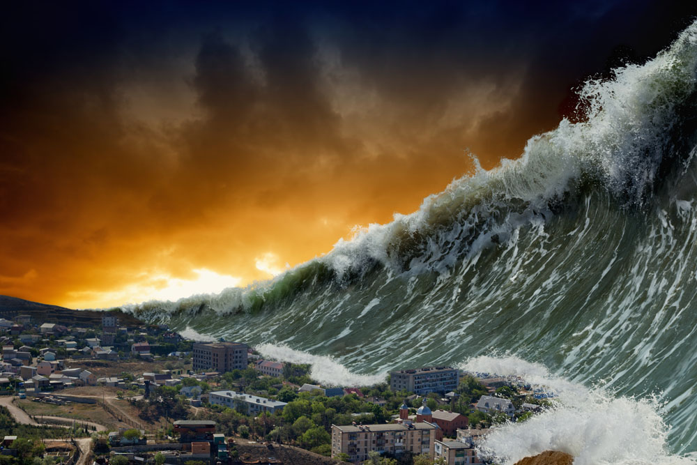 海啸按成因可分为三类:地震海啸,火山海啸,滑坡海啸