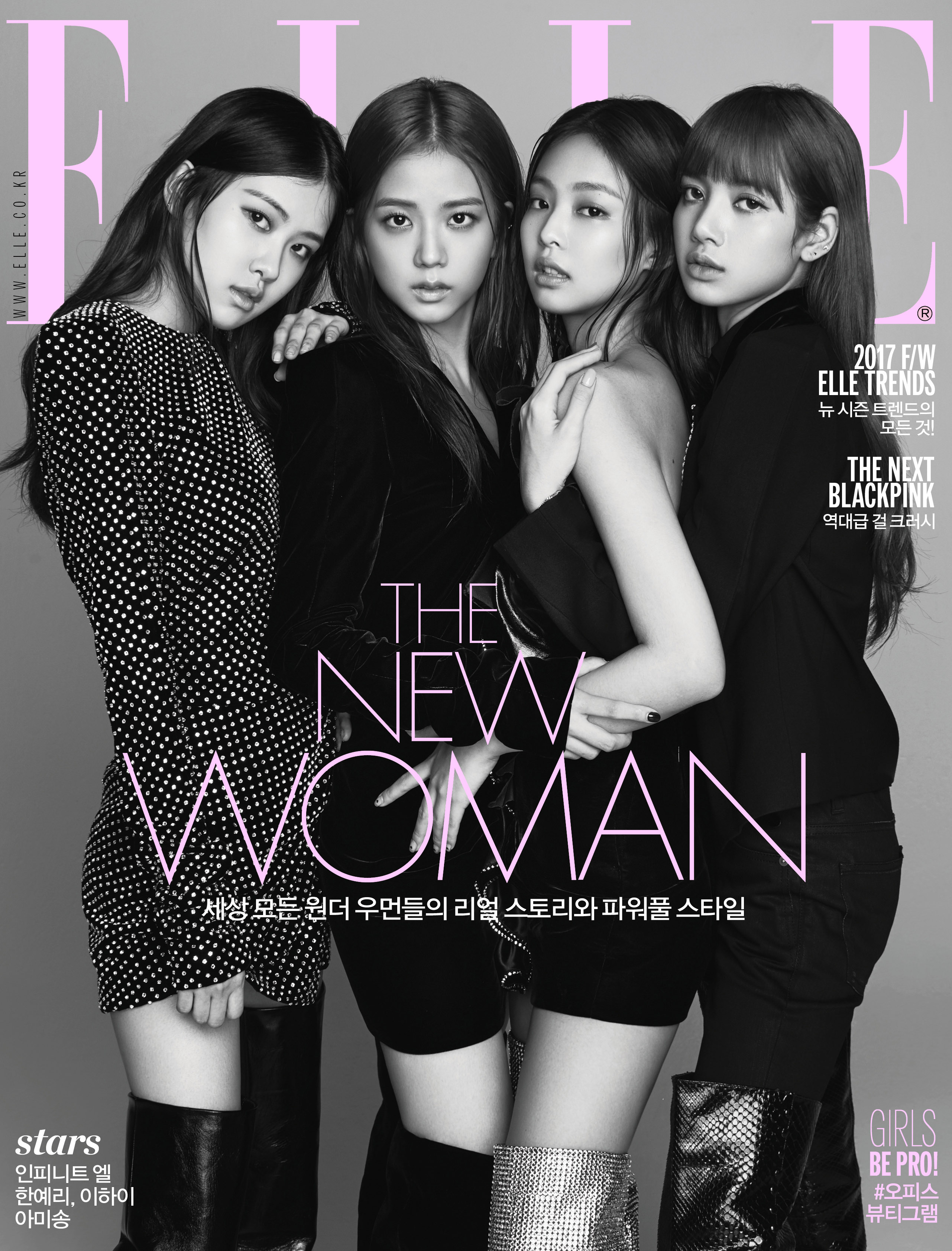 马上就要迎来出道1周年的 blackpink 登陆了时尚杂志《elle》8月号刊