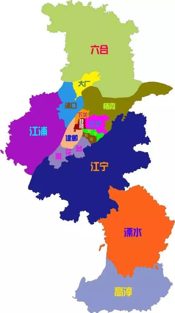 放大南京各区地图图片