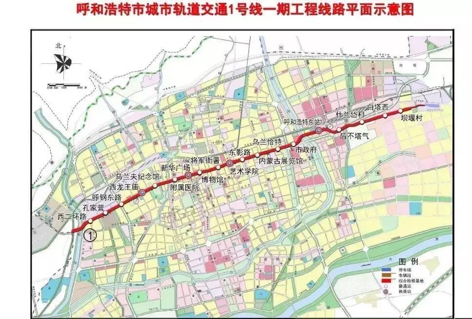 呼市地铁2号线路大图图片