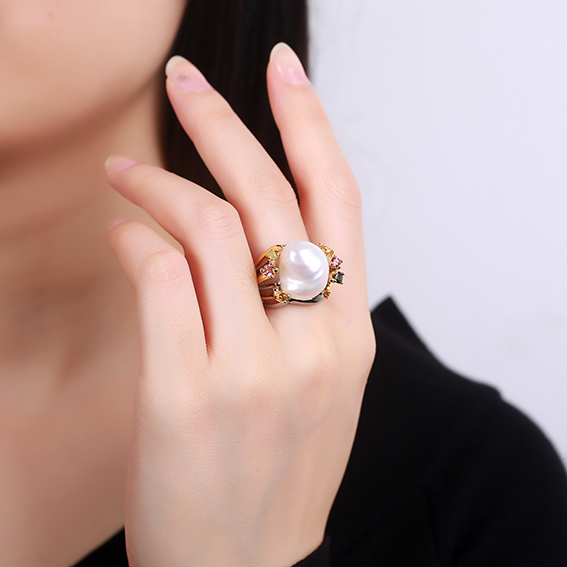 卡地亚珍珠戒指图片图片