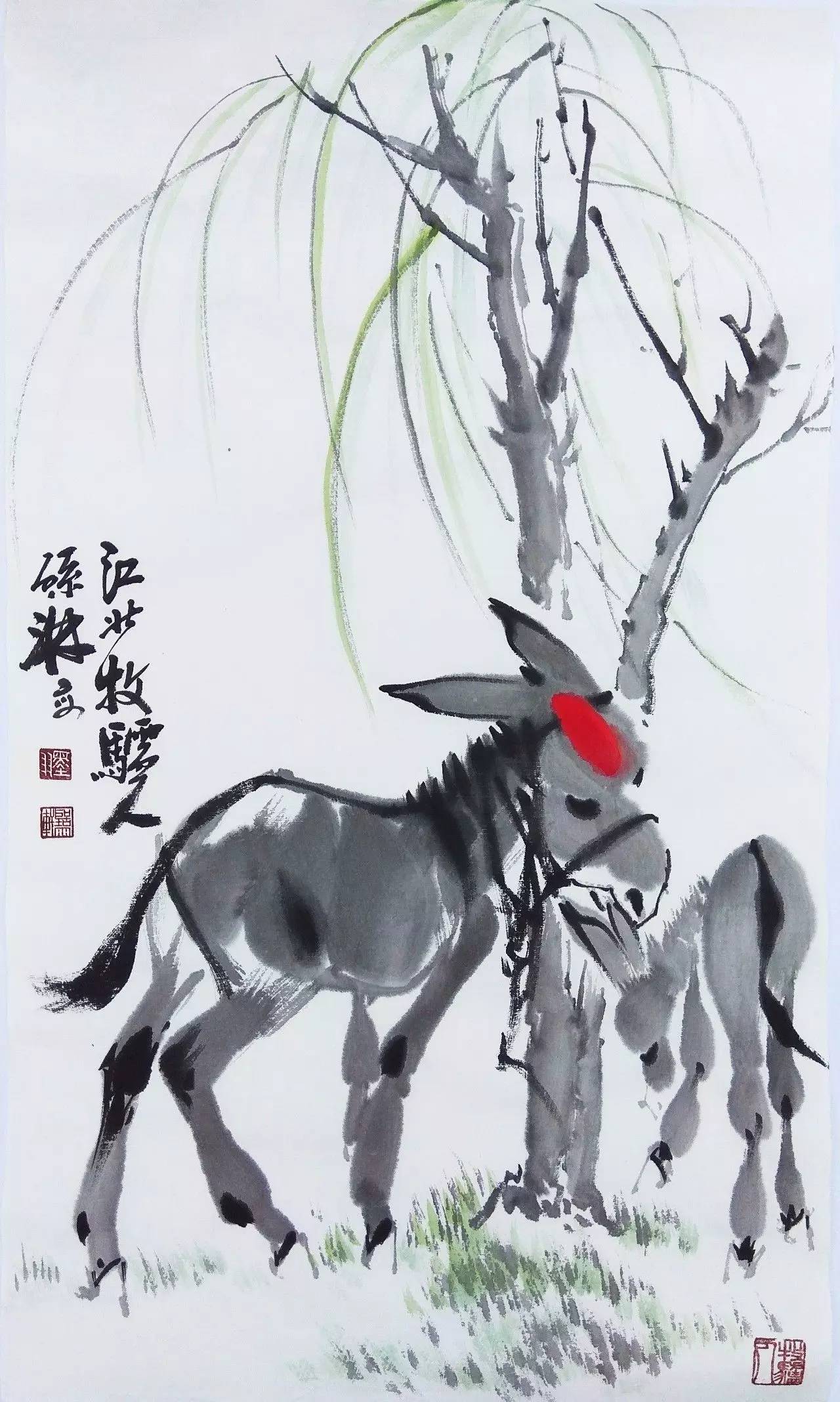 杜源吉工笔画创作班,师承著名画家黄胄先生,攻花鸟,山水尤擅画毛驴