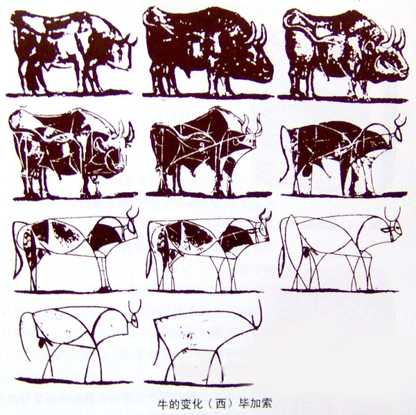 毕加索牛的变形过程图片
