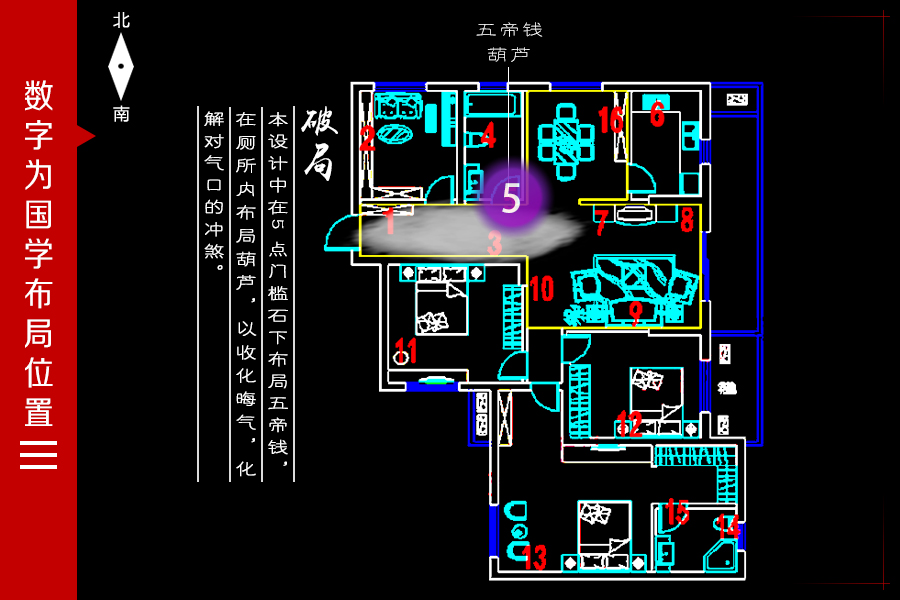 武汉楼盘:金湖天地 3室2厅 旺宅旺风水布局