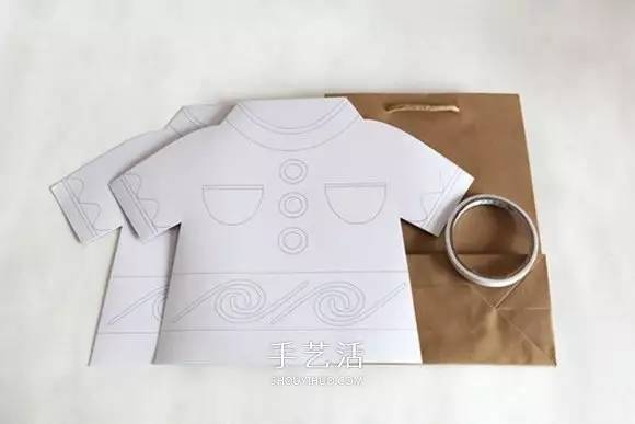 简单又可爱!手工制作衣服造型环保纸袋图解