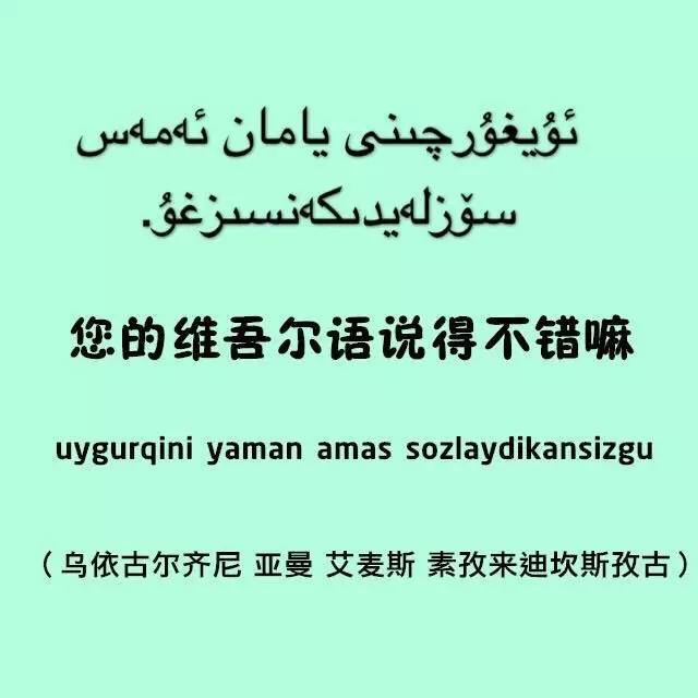 你的维吾尔语说得很不错哟