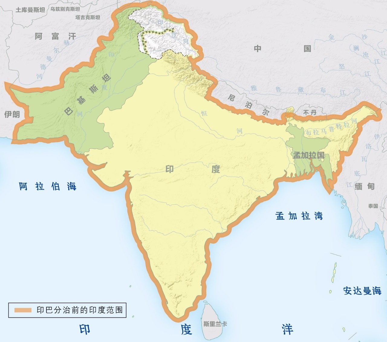 印度半岛位置图图片