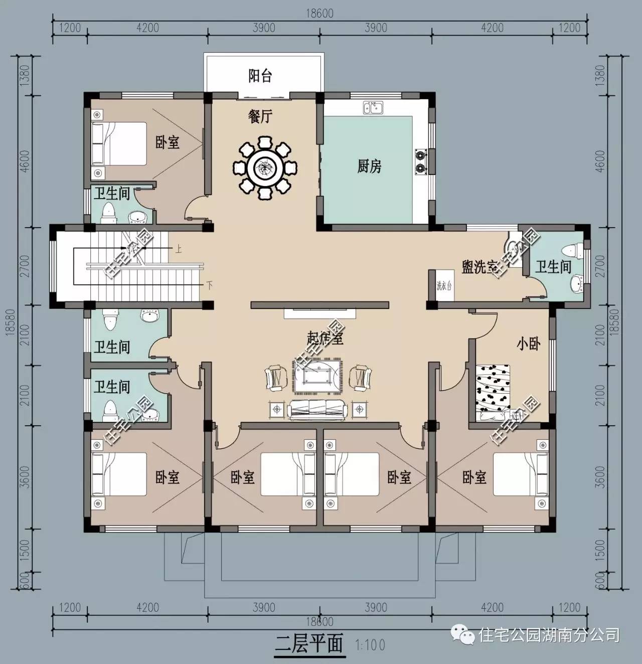 12x19米1别墅住3户兄弟2人赡养父母的大宅全图预算