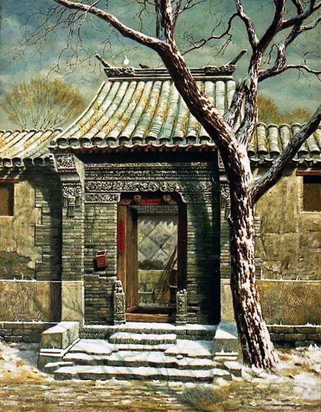 陈合西古建筑油画图片