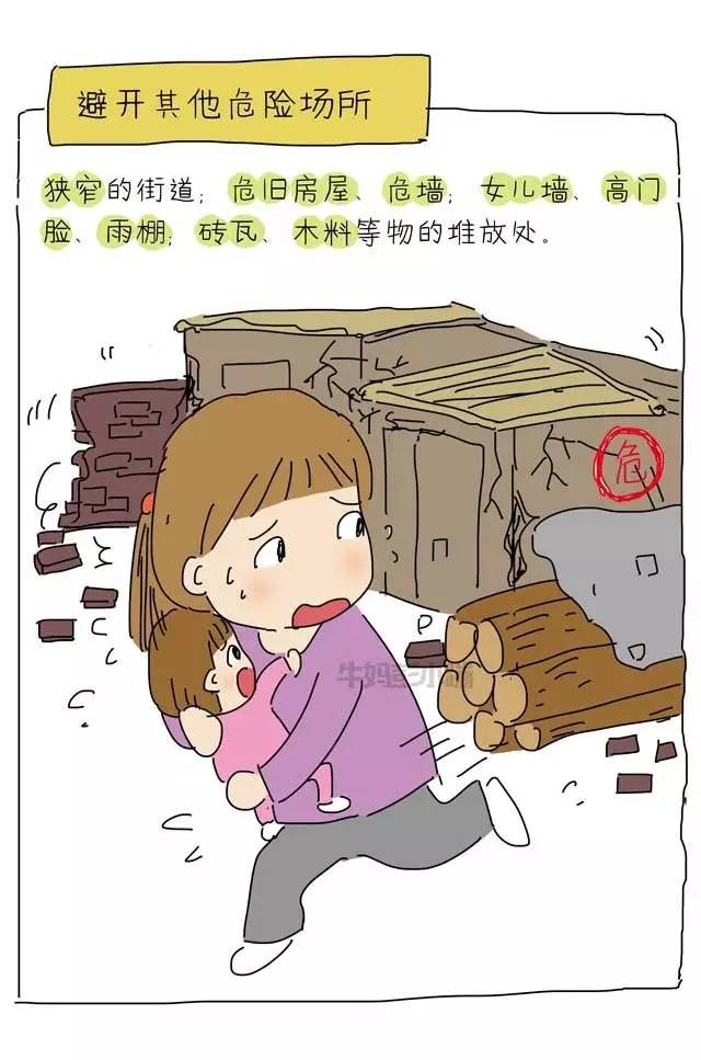 地震自救漫画防止二次伤害最重要