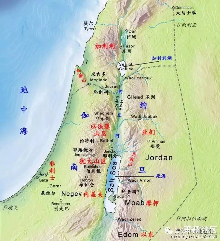 死海在地图上的位置图片