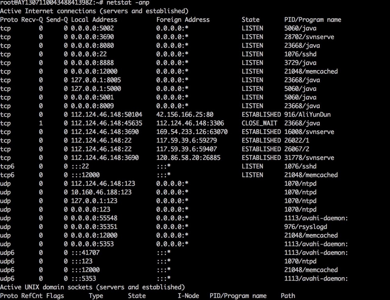 范例二:netstat-r输出本机路由表范例三:netstat-lts输出监听状态中