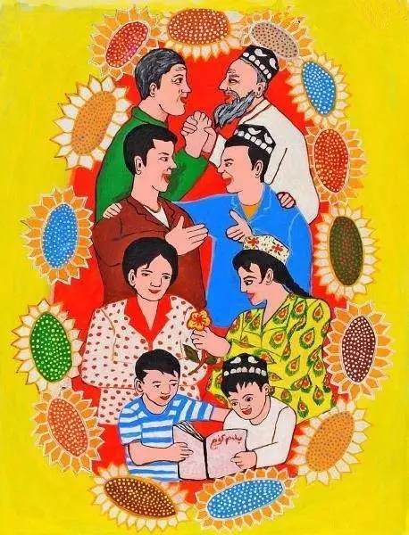 新疆民族团结漫画图片