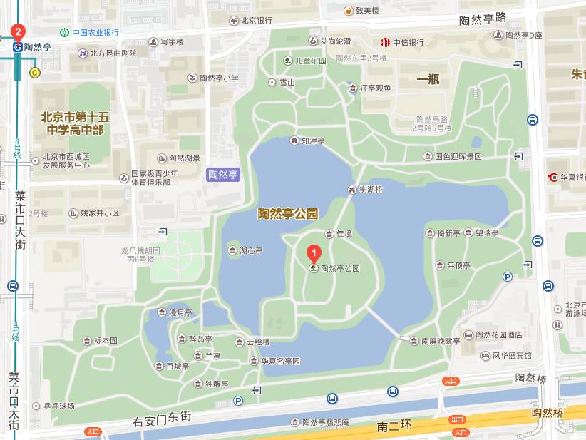 陶然亭公园游览路线图图片