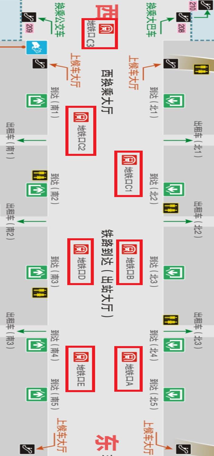 杭州东站内部地图图片