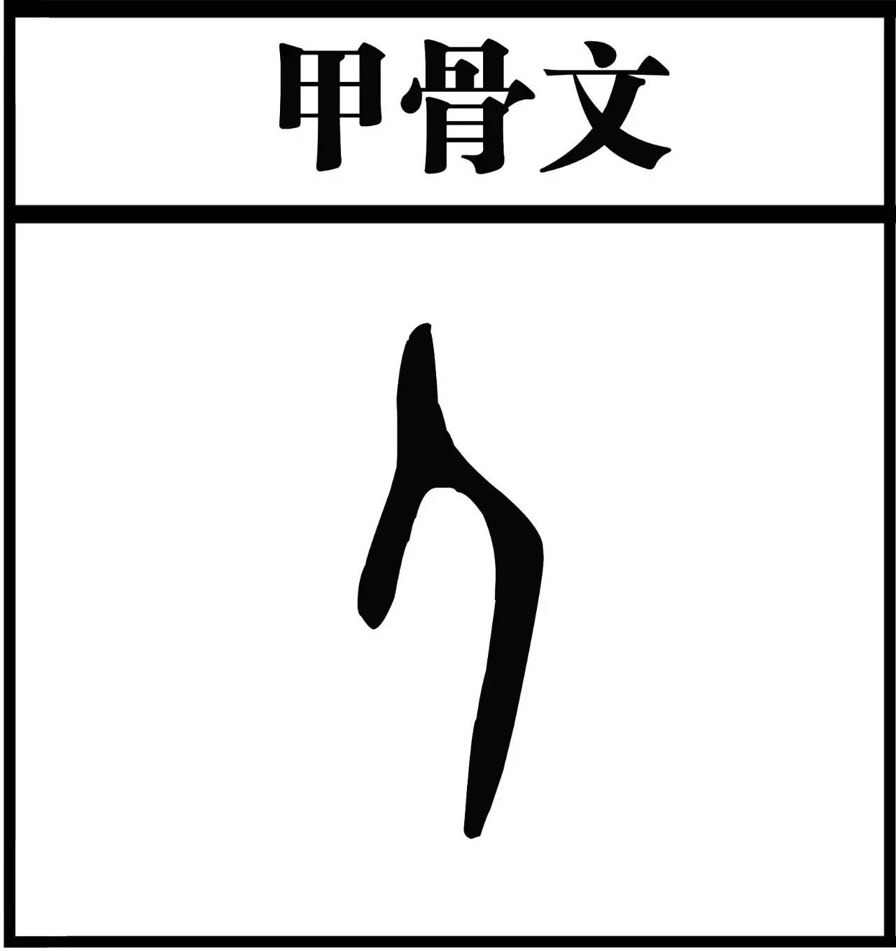 甲骨文人字是我们汉字当中用的比较多的一个字,现在的楷体字人是