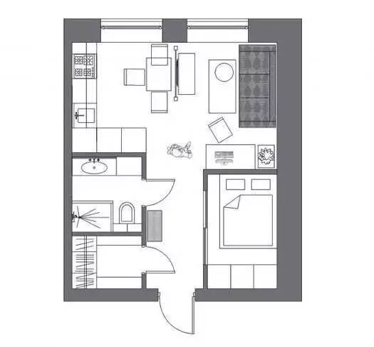 38平红白风单身公寓简洁而又亮丽的小户型