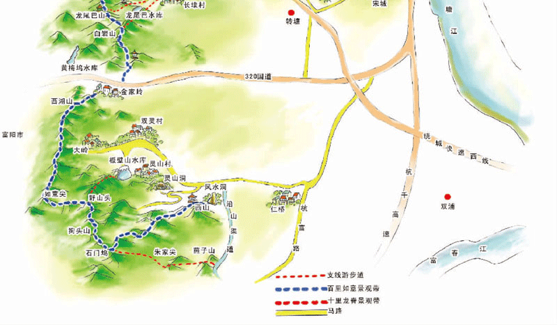 杭州登山路线图图片