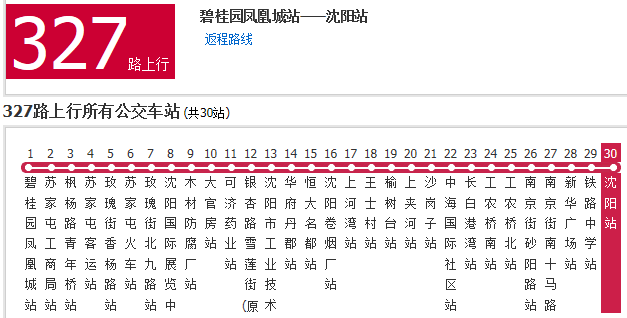 沈阳公交327路线路图图片